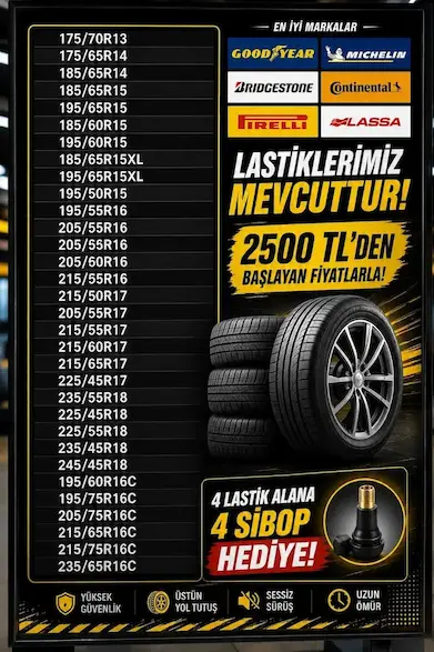 Kardeşler Oto Lastik Fiyat Listesi ve Kampanyaları